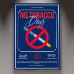 A professional No Tobacco Day Flyer PSD Template for 2026 featuring a clean health-focused aesthetic, organic textures, and bold medical typography.