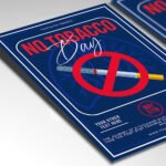 Customizable 2026 World No Tobacco Day poster in PSD format with high-definition textures, organized Photoshop layers, and premium health imagery placeholders.