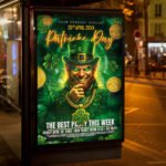 An eye-catching "Patrick's Party 2027" invitation flyer template displaying sharp 300 DPI resolution, bold display typography, and premium holiday aesthetics.