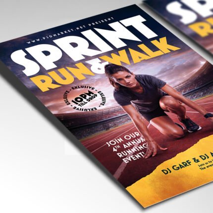 Customizable 2026 community race poster in PSD format with high-definition sports textures, organized Photoshop layers, and premium registration placeholders.