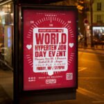 An eye-catching "World Hypertension Day 2026" invitation design showing sharp 300 DPI resolution and a high-status layout for hospitals and health seminars.