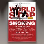 A professional World No Tobacco Flyer PSD Template for 2026 featuring a clean health-focused aesthetic, organic textures, and bold medical typography.