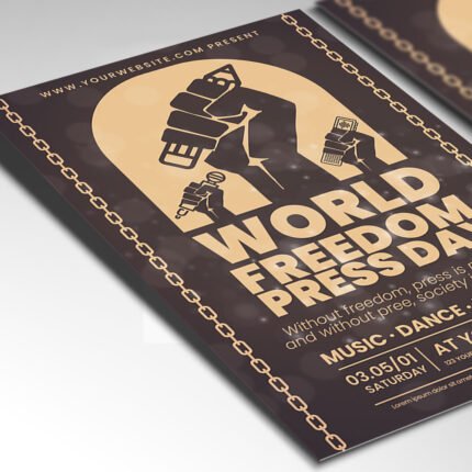 Customizable 2026 media conference poster in PSD format with high-definition paper textures, organized Photoshop layers, and premium speaker portrait placeholders.