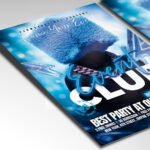 Customizable 2027 club party poster in PSD format with deep atmospheric gradients, organized Photoshop layers, and premium VIP venue placeholders.
