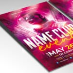 Customizable event poster in PSD format with refined textures, organized Photoshop layers, and premium VIP venue placeholders.