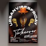 A professional DJ Takeover Flyer 2027 Template featuring kinetic visual motifs, high-contrast textures, and bold, modern typography.