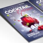 Customizable upscale lounge and bar poster in PSD format with sophisticated design details, organized Photoshop layers, and premium event info placeholders.