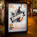 An eye-catching "Drink Event" invitation flyer template showing sharp 300 DPI resolution, professional nightlife aesthetic, and high-impact design.