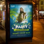 An eye-catching "Jungle Party" invitation flyer template showing sharp 300 DPI resolution, professional club aesthetic, and high-impact design.