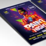 Customizable art class poster in PSD format with colorful design elements, organized Photoshop layers, and premium event info placeholders.