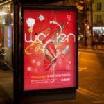An eye-catching "Women Party" invitation flyer template showing sharp 300 DPI resolution, professional glamorous aesthetic, and high-impact design.