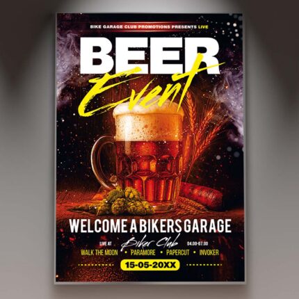 Beer Event Flyer Template — PSD template preview