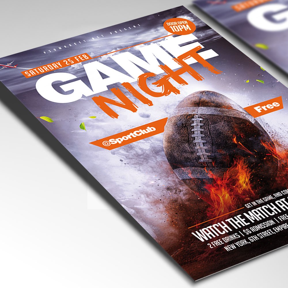 Game Night Flyer Template — PSD template preview 2