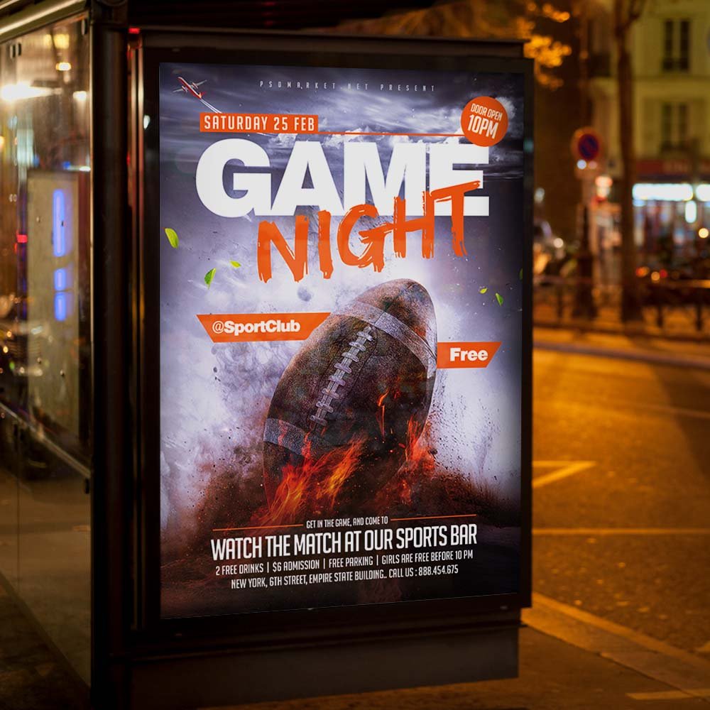 Game Night Flyer Template — PSD template preview 3