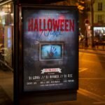 An eye-catching "Halloween Night" invitation flyer template showing sharp 300 DPI resolution, professional horror aesthetic, and high-impact design.