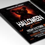 Customizable retail discount poster in PSD format with atmospheric design elements, organized Photoshop layers, and premium placeholders for sale details.