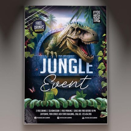 Jungle Event Flyer Template — PSD template preview