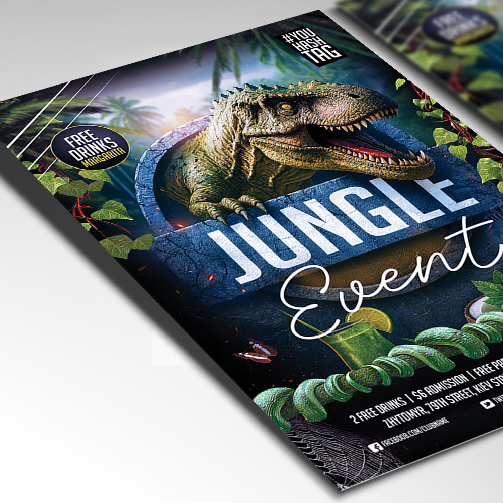 Jungle Event Flyer Template — PSD template preview 2