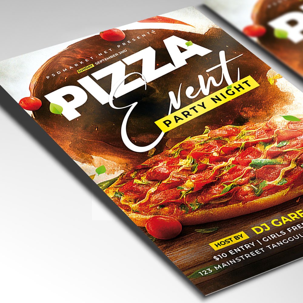 Pizza Event Flyer Template — PSD template preview 2
