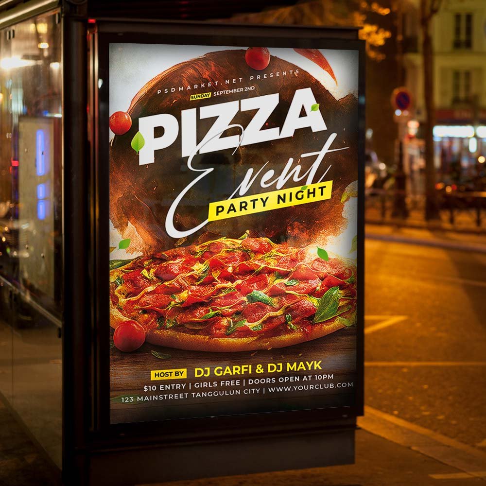 Pizza Event Flyer Template — PSD template preview 3