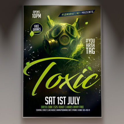 Toxic Event Flyer Template — PSD template preview