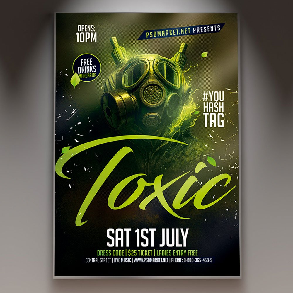 Toxic Event Flyer Template — PSD template preview