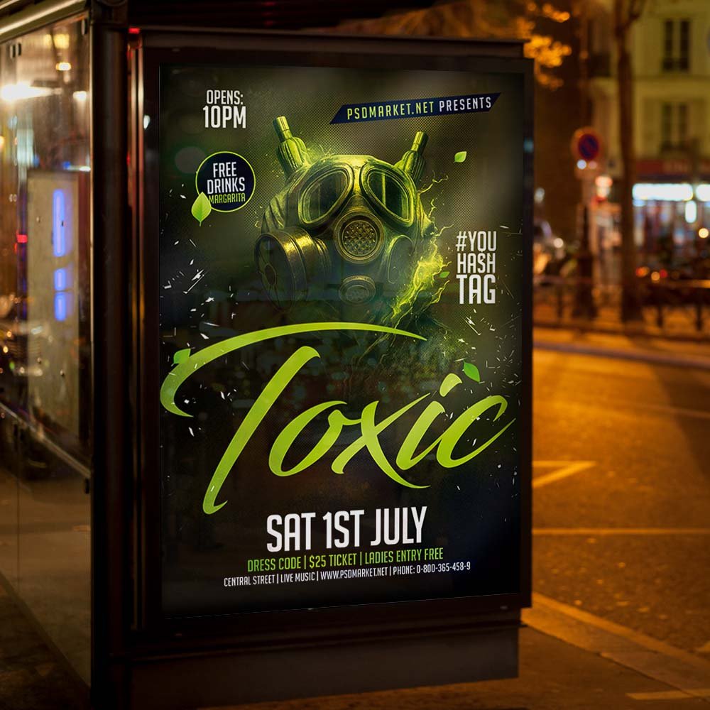 Toxic Event Flyer Template — PSD template preview 3