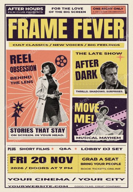Frame Fever editable flyer template, protected PSDmarket preview