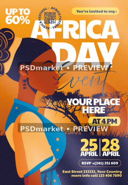 Africa Day Event Flyer PSD Template — PSD template preview