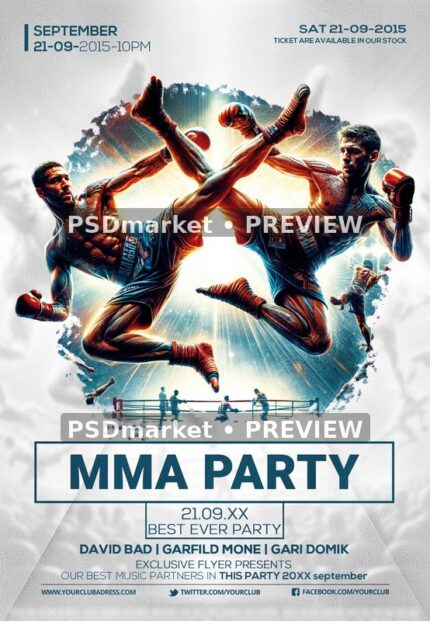 Airborne MMA Fighters Event Flyer — reduced watermarked source artwork preview