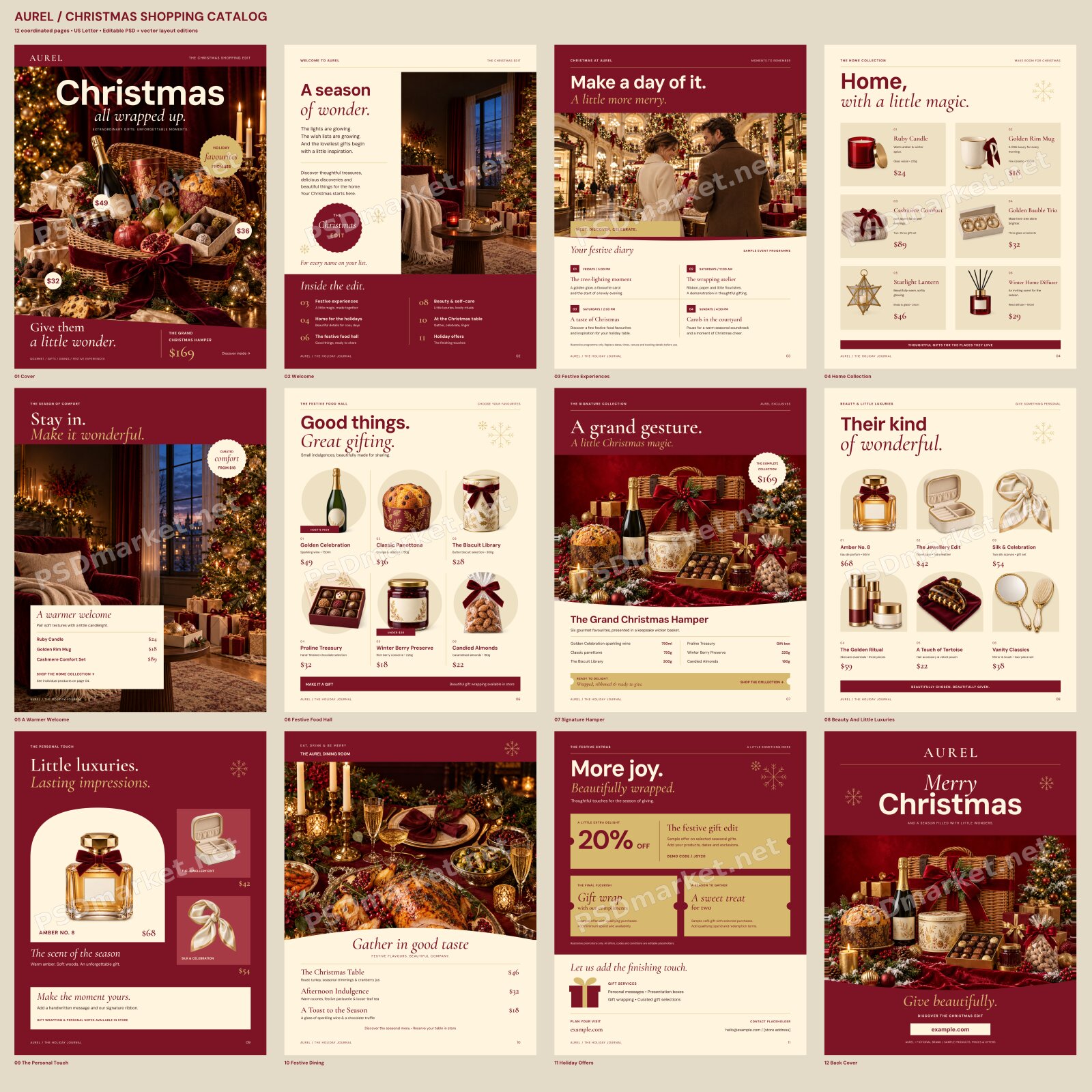 AUREL Christmas Shopping Catalog Template – 12 Pages in PSD + SVG — PSD template preview 2
