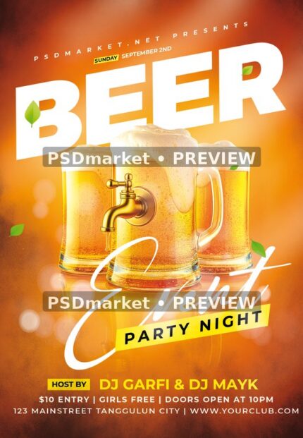 Beer Tap Mug Party Event Flyer — supplied source artwork preview
