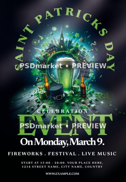 Castle Orbit Beer Saint Patrick's Event Flyer — reduced watermarked source artwork preview