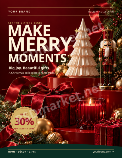 Christmas Gift Catalog Template – 8 Editable PSD Pages + SVG — PSD template preview