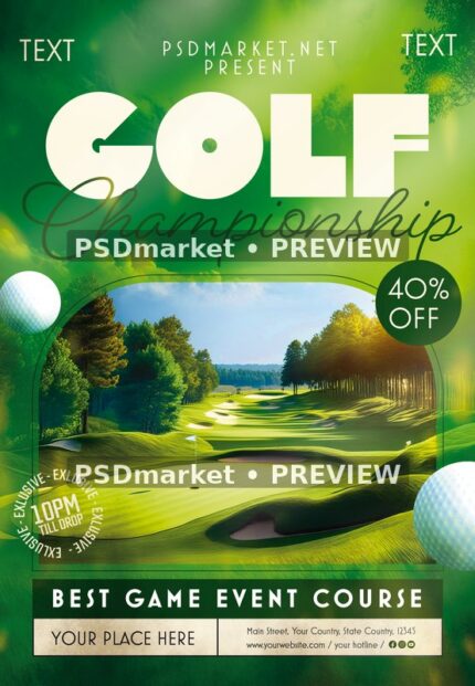 Curved Fairway Golf Championship Flyer — reduced watermarked source artwork preview