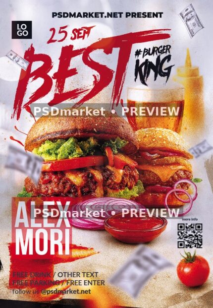 Double Burger and Beer Event Flyer — supplied source artwork preview