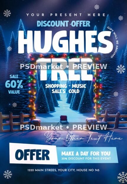 Evergreen Arch Winter Sale Flyer — reduced watermarked source artwork preview