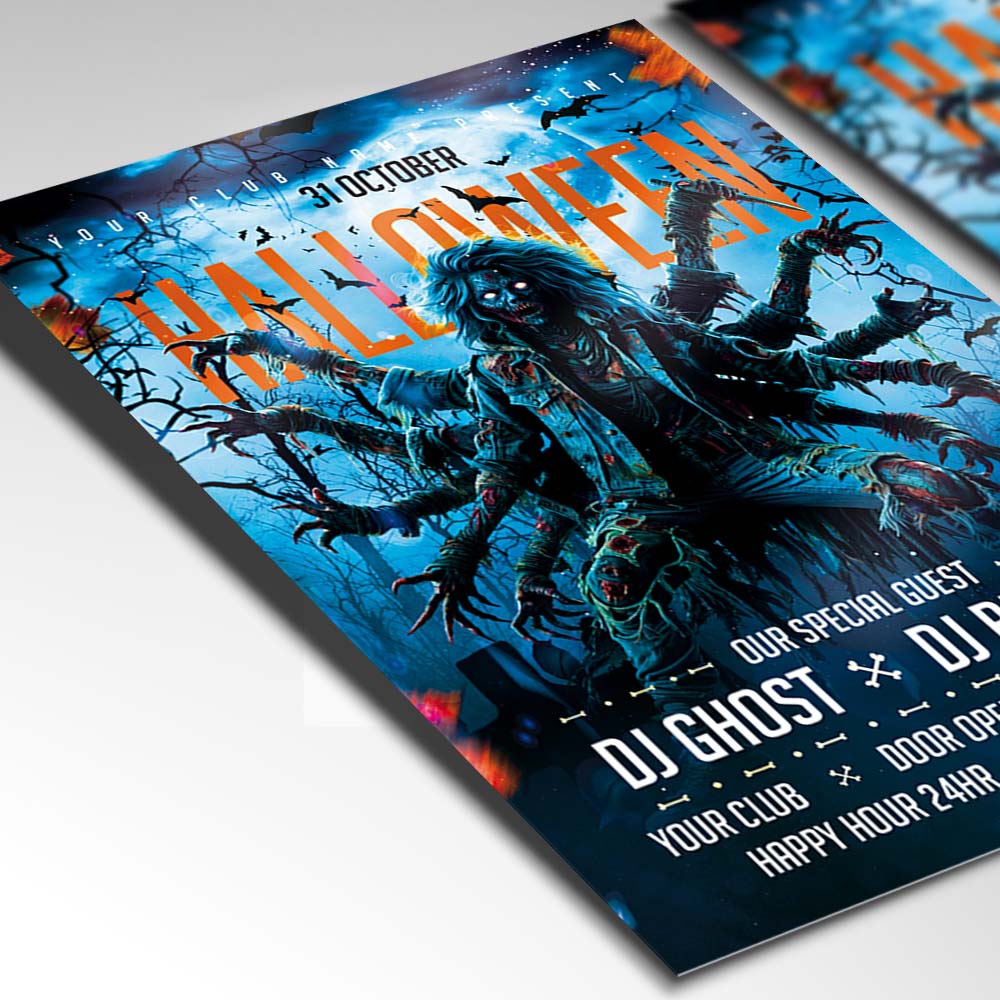 Halloween Zombified Flyer Template — PSD template preview 2