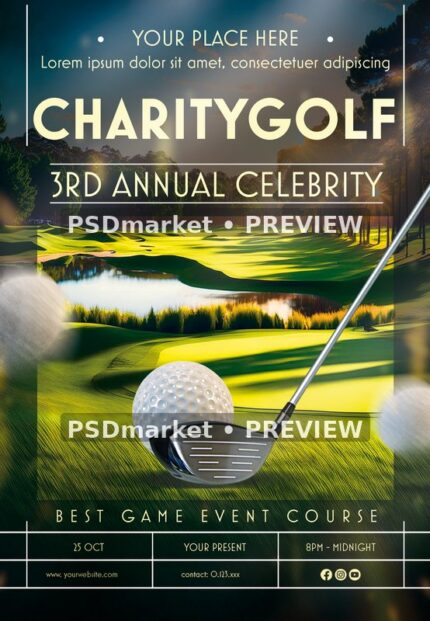 Lakeside Fairway Charity Golf Flyer — reduced watermarked source artwork preview