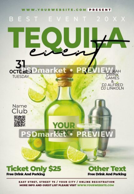 Lime Splash Tequila Event Flyer — supplied source artwork preview