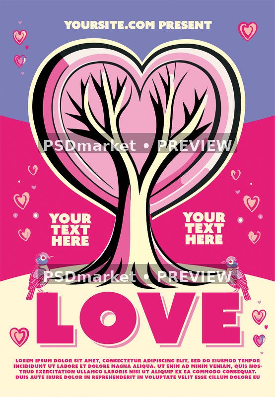 Love Time Flyer PSD Template — PSD template preview