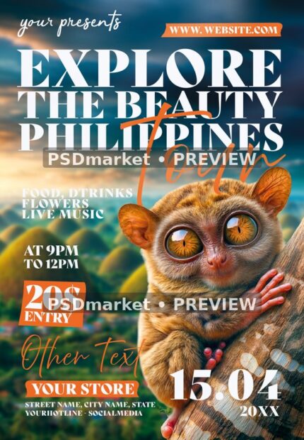 Orange Script Philippines Tour Flyer — reduced watermarked source artwork preview