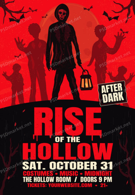 Rise of the Hollow Halloween Flyer PSD & Vector Template — PSD template preview