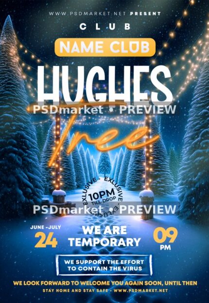 Snowy Fir Entrance Winter Event Flyer — reduced watermarked source artwork preview