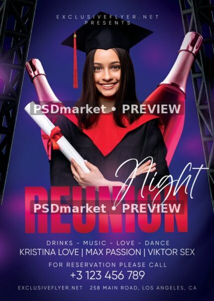 Stage Truss Graduate Reunion Night Flyer — reduced watermarked source artwork preview