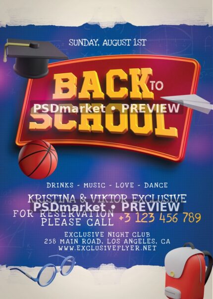 Varsity Sign Back to School Flyer PSD Template — PSD template preview
