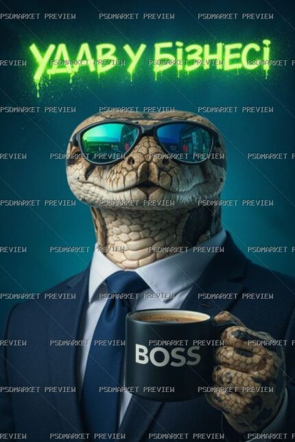 Success in Business Boss Lizard Print – JPG — PSD template preview