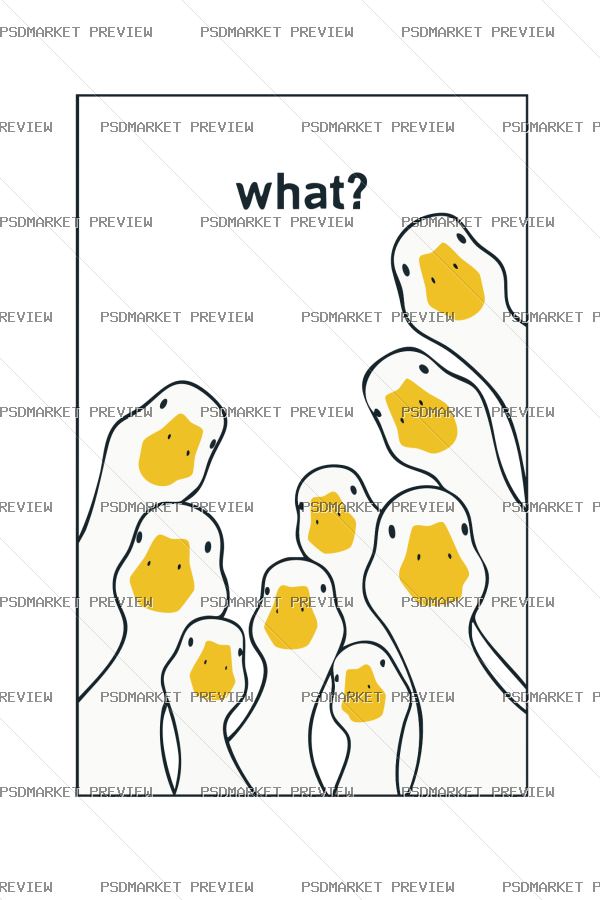 What Ducks Meme Vector Print — print design preview