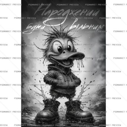 Born to Be Free Duck Layered Print — print design preview