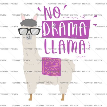 No Drama Llama Vector Print — print design preview